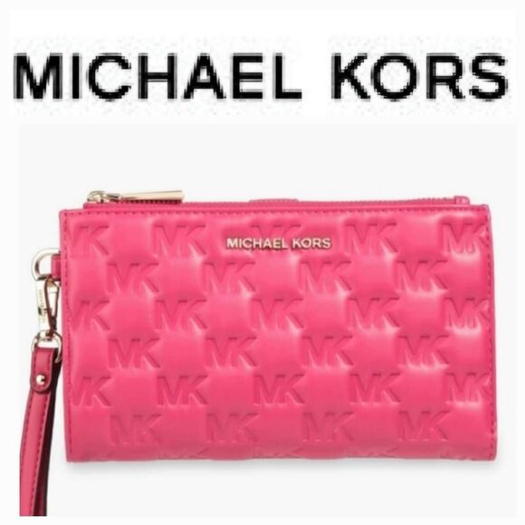 Michael Kors Logo Embossed Faux Leather Wallet - Picture 1 of 11